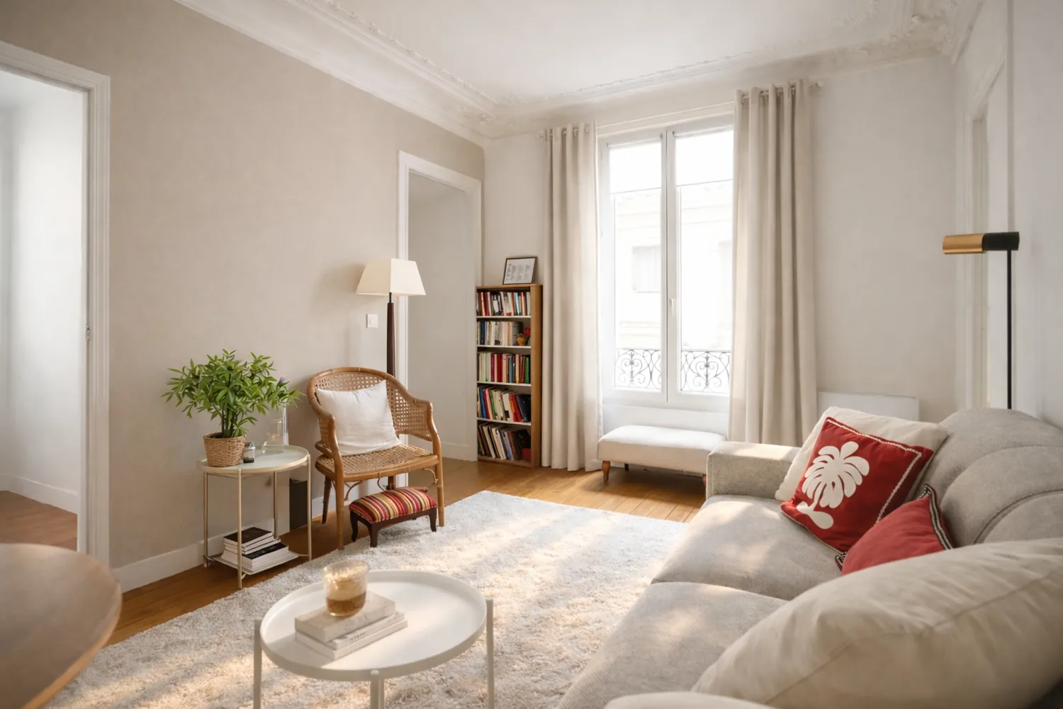Le salon après l’intervention de l’isolation des murs par l’intérieur