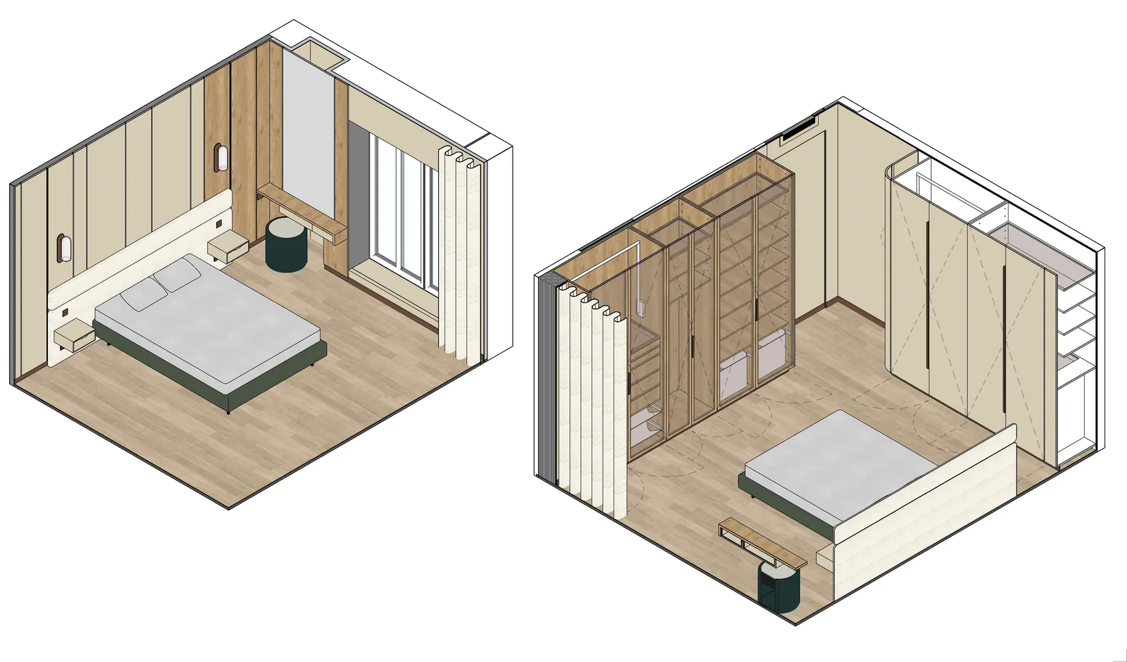 Axonométries de la chambre