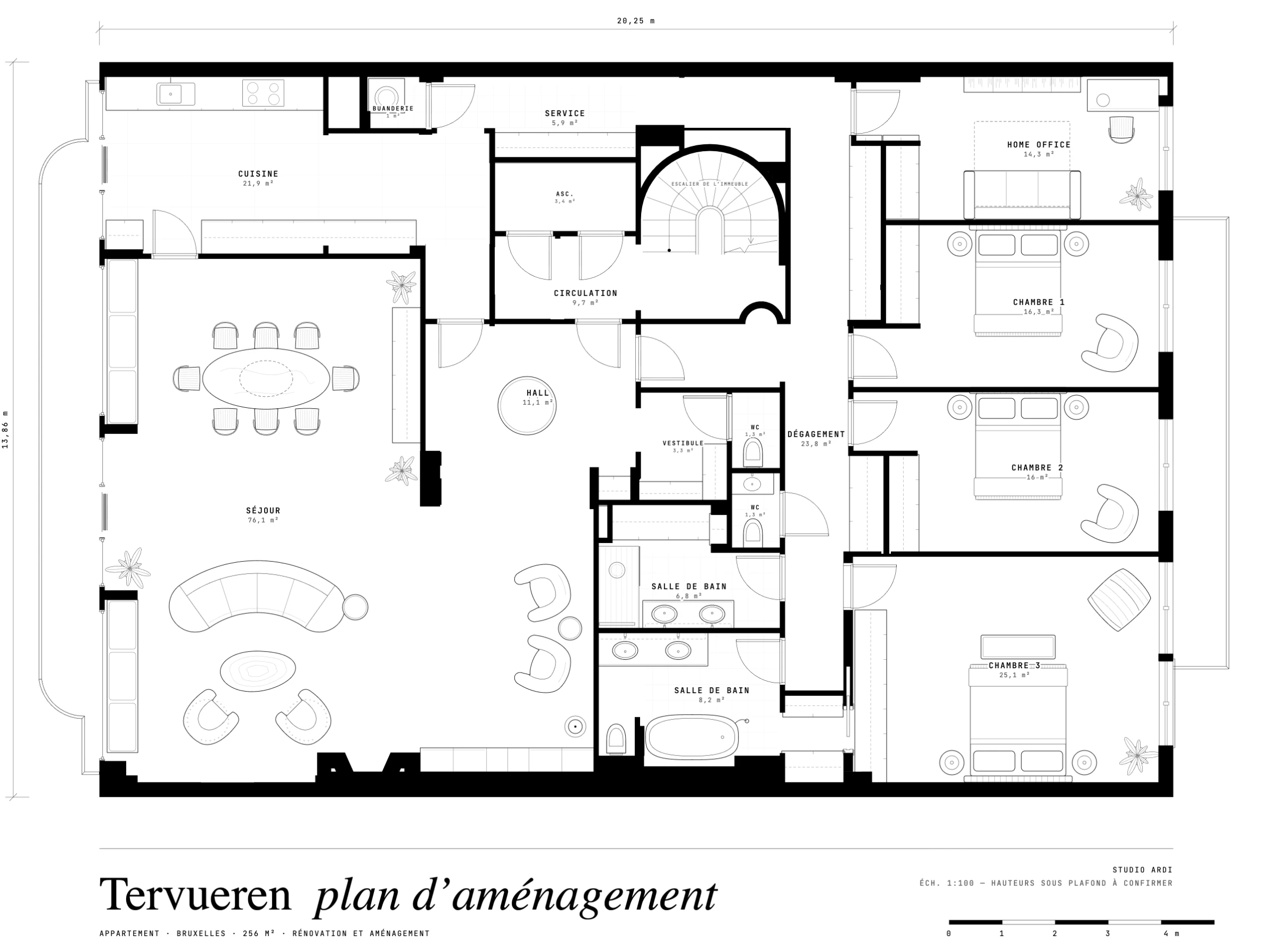 Plan d’aménagement, échelle 1:100